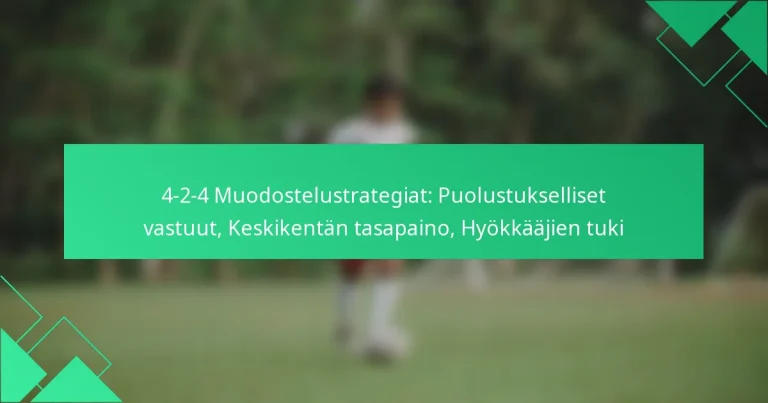 4-2-4 Muodostelustrategiat: Puolustukselliset vastuut, Keskikentän tasapaino, Hyökkääjien tuki