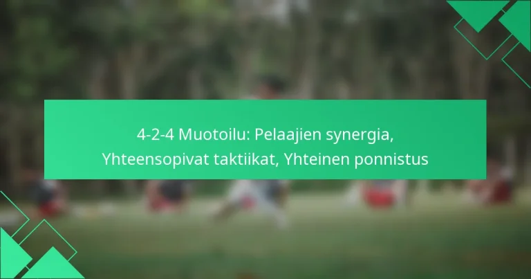 4-2-4 Muotoilu: Pelaajien synergia, Yhteensopivat taktiikat, Yhteinen ponnistus