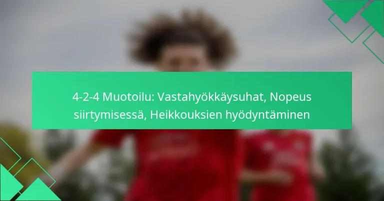 4-2-4 Muotoilu: Vastahyökkäysuhat, Nopeus siirtymisessä, Heikkouksien hyödyntäminen