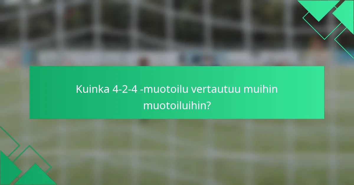 Kuinka 4-2-4 -muotoilu vertautuu muihin muotoiluihin?