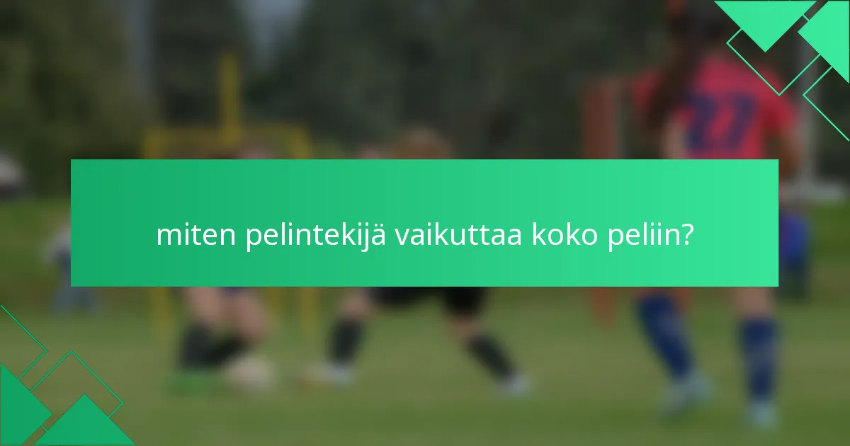 miten pelintekijä vaikuttaa koko peliin?
